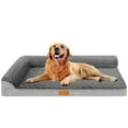 thumbnail image 1 of Exclusivo Mezcla Jacquard Orthopedic Pet Bed for Extra Large Dogs, 48"X30" Waterproof L Shaped Dog Bed with Washable Cover, Grey, 1 of 9