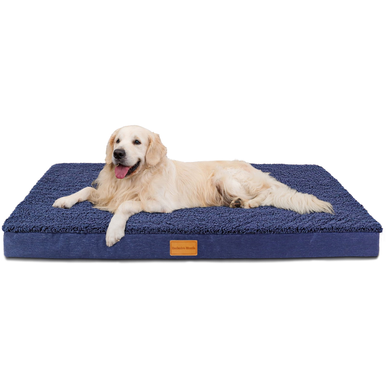 Exclusivo Mezcla Orthopedic Pet Bed for Large Dogs 42''X28'', Egg Crate Foam Big Large Dog Beds