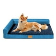 thumbnail image 1 of Exclusivo Mezcla Orthopedic Pet Bed for Medium Dogs 30"X20", L Shaped Waterproof Dog Beds with Removable Washable Cover, Navy Blue, 1 of 7
