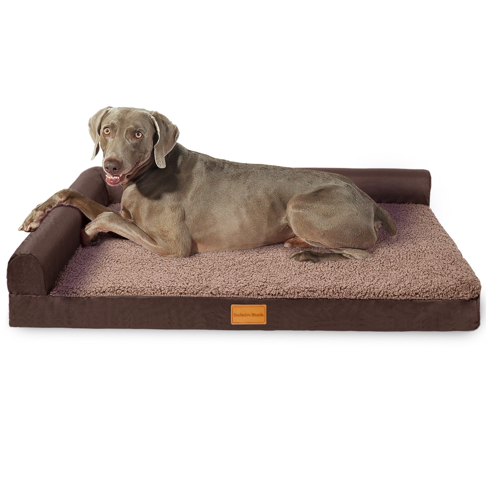 Exclusivo Mezcla Orthopedic XXL Dog Bed for Extra Large Dogs 48 X30 L Shaped with Removable Washable Cover Waterproof Supportive Foam Pet Couch Bed Mat Grey Walmart