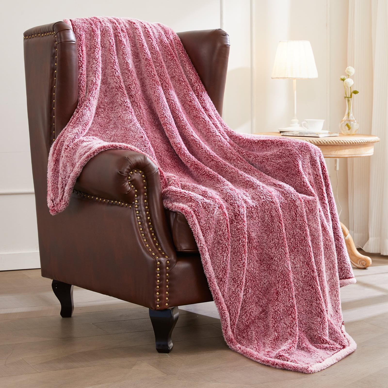 Exclusivo Mezcla Cozy Adult Plush Fleece Throw Blanket for Couch, Bed