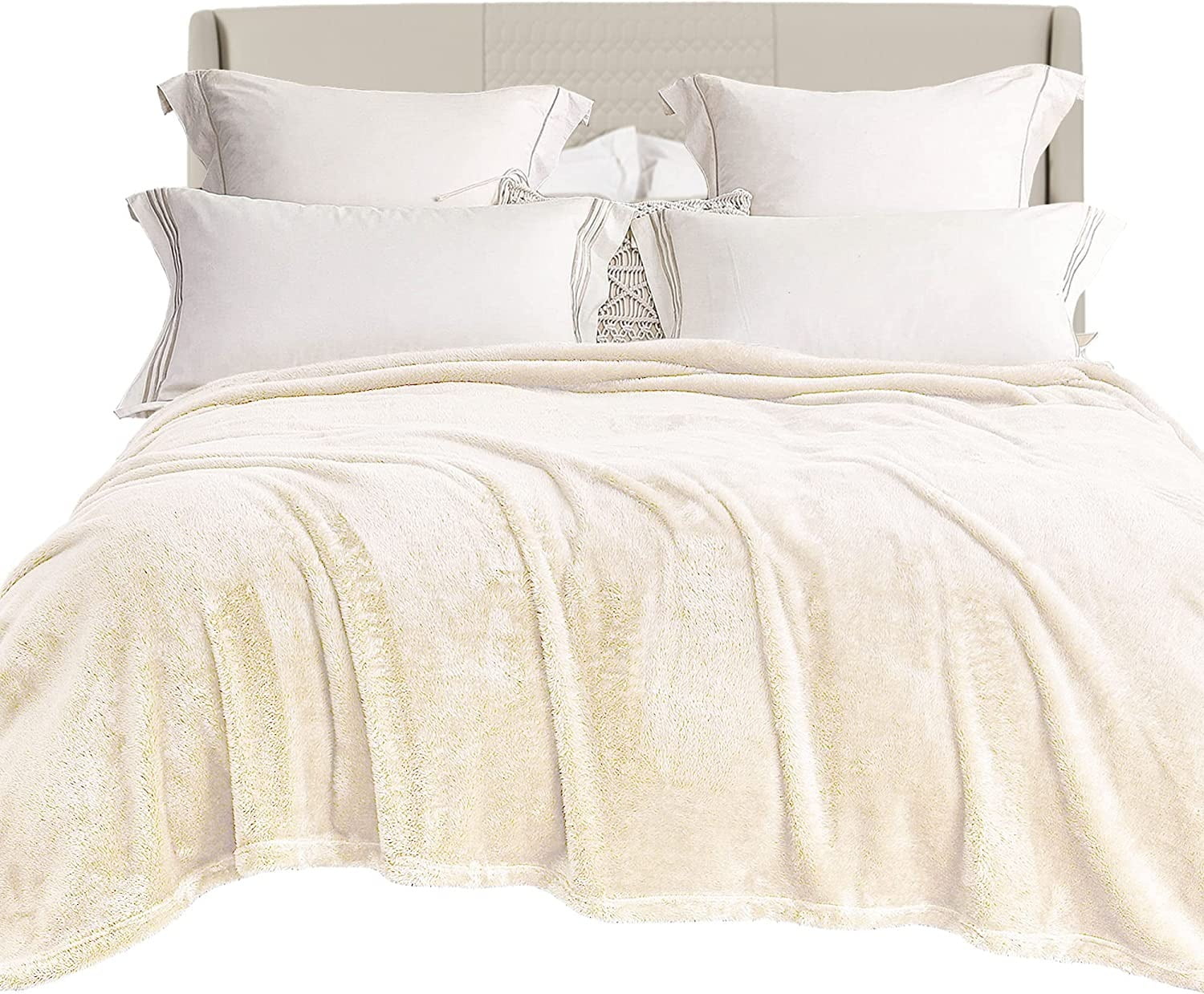 Exclusivo Mezcla Plush Fuzzy Fleece Queen Size Bed Blanket, Super Soft