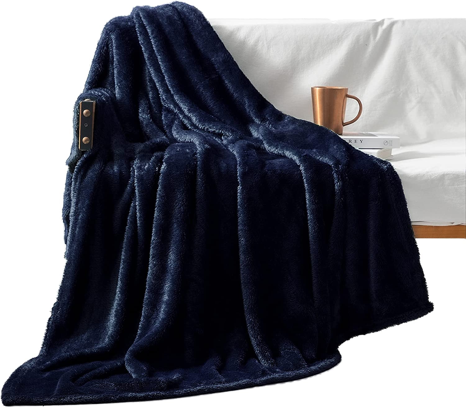 Exclusivo Mezcla Plush Fuzzy Fleece Throw Blanket Extra Large, Super