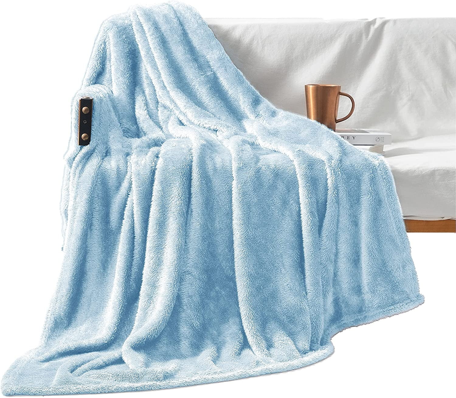 Exclusivo Mezcla Comfy Plush Fuzzy Large Solid Fleece Throw Blanket 50 x 70