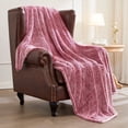 thumbnail image 1 of Exclusivo Mezcla Plush Fuzzy Large Fleece Throw Blanket (50" x 70", Mixed Deep Red)- Soft, Warm and Lightweight, 1 of 8