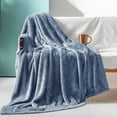 thumbnail image 1 of Exclusivo Mezcla Plush Fuzzy Large Fleece Throw Blanket (50" x 70", Stone Blue)- Soft, Warm and Lightweight, 1 of 8