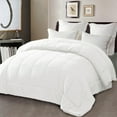 thumbnail image 1 of Exclusivo Mezcla Queen Comforter Set White, 3-Piece Solid Comforter Duvet Insert with Corner Tabs, Lightweight Bedding Down Alternative Comforter for All Seasons, 1 of 7