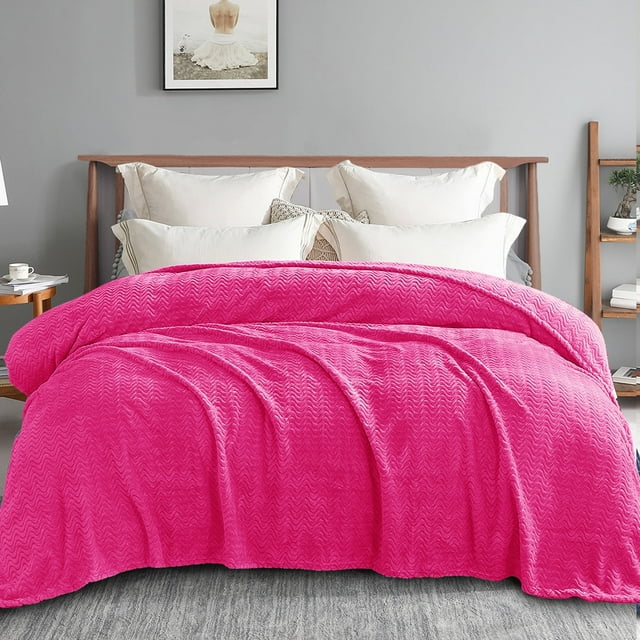 Exclusivo Mezcla Queen Size Flannel Fleece Blanket, 90x90 Inches Soft