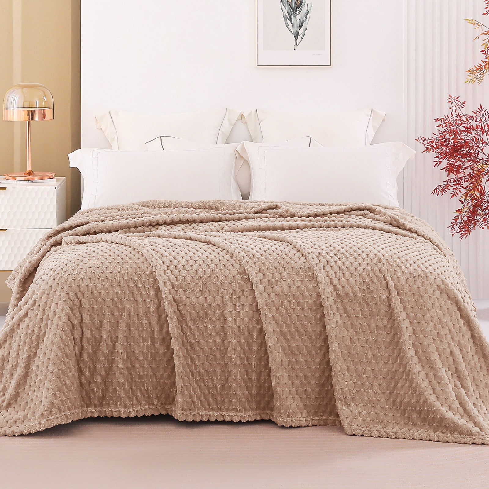 Exclusivo Mezcla Queen Size Flannel Fleece Blanket, 90x90 Inches