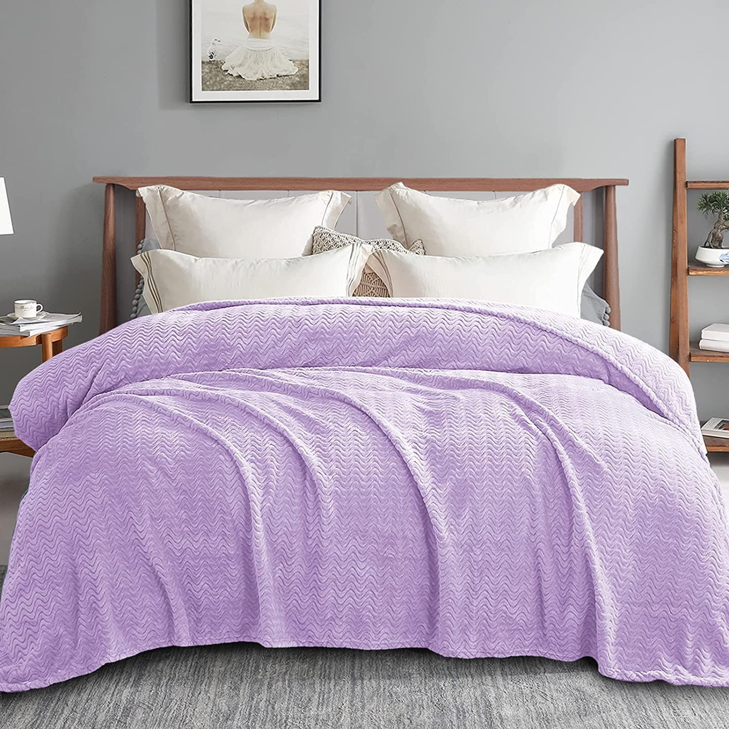 "Exclusivo Mezcla Queen Size Fluffy Bedspread Jacquard Weave, 90"" x