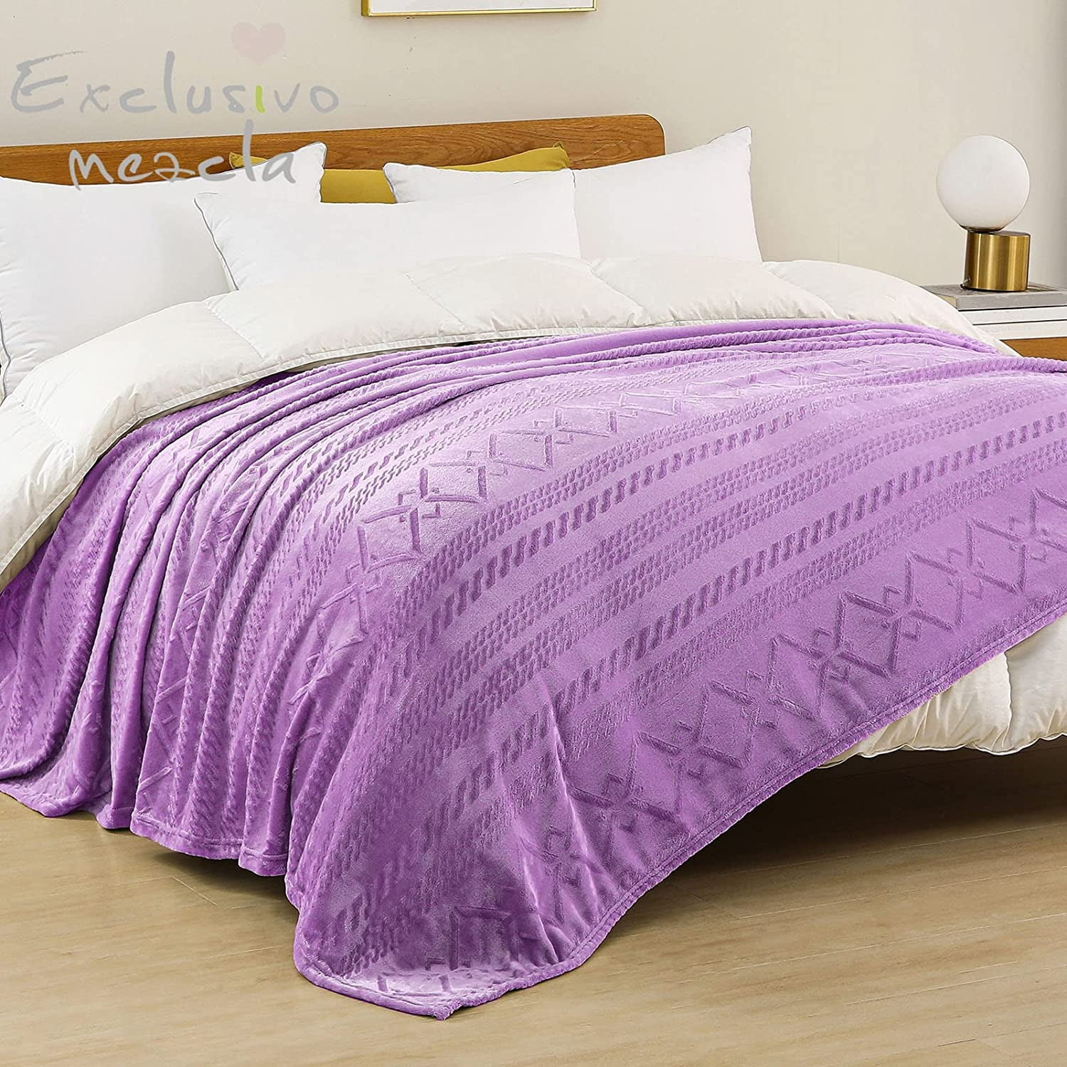 Exclusivo Mezcla Queen Size Soft Bed Blanket, Warm Fuzzy Luxury Bed
