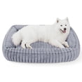 thumbnail image 1 of Exclusivo Mezcla Ribbed Plush Cuddler Dog Bed, 36"x28" Calming Pet Bed with Non-Slip Bottom for Large Dogs, Machine Washable, Light Grey, 1 of 6