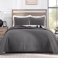thumbnail image 1 of Exclusivo Mezcla King Size Quilt Set, 3-Piece Lightweight King Quilts Soft Bedspreads Bed Coverlets, Grey, 104"x96", 1 of 9