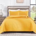 thumbnail image 1 of Exclusivo Mezcla Queen Quilt Set, 3-Piece Lightweight Queen Quilts Soft Bedspreads Bed Coverlets, Bright Yellow, 90"x96", 1 of 9