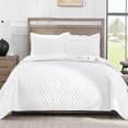 thumbnail image 1 of Exclusivo Mezcla Queen Quilt Set, 3-Piece Lightweight Queen Quilts Soft Bedspreads Bed Coverlets, White, 90"x96", 1 of 9
