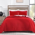 thumbnail image 1 of Exclusivo Mezcla Twin Quilt Set, 2-Piece Lightweight Twin Quilts Soft Bedspreads Bed Coverlets, Red, 68"x88", 1 of 9