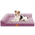 thumbnail image 1 of Exclusivo Mezcla Orthopedic Dog Bed with Washable Cover 30"x20", Jacquard Fluff Pet Sofa Bed with 2-Sided Bolsters for Small Dogs, Purple, 1 of 9