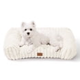 thumbnail image 1 of Exclusivo Mezcla Small Cuddler Couch Pet Bed with Sides, 20"x16" Ribbed Plush Corduroy Dog Bed with Non-Slip Bottom and Washable Cover, Ivory, 1 of 6
