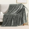 thumbnail image 1 of Exclusivo Mezcla Soft Throw Blanket, Large Fuzzy Fleece Blanket, Decorative Geometry Pattern Plush Throw Blanket for Couch/Sofa/Bed, 50"x60", Dark Grey, 1 of 8