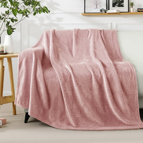 Exclusivo Mezcla Soft Throw Blanket, 50"x60", Pink