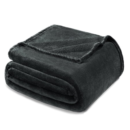 Exclusivo Mezcla Twin Size Flannel Fleece Velvet Plush Bed Blanket as Bedspread, Coverlet, Bed Cover (60"x80", Gray)