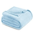 thumbnail image 1 of Exclusivo Mezcla Twin Size Flannel Fleece Velvet Plush Bed Blanket as Bedspread, Coverlet, Bed Cover (60"x80", Ice Blue), 1 of 10