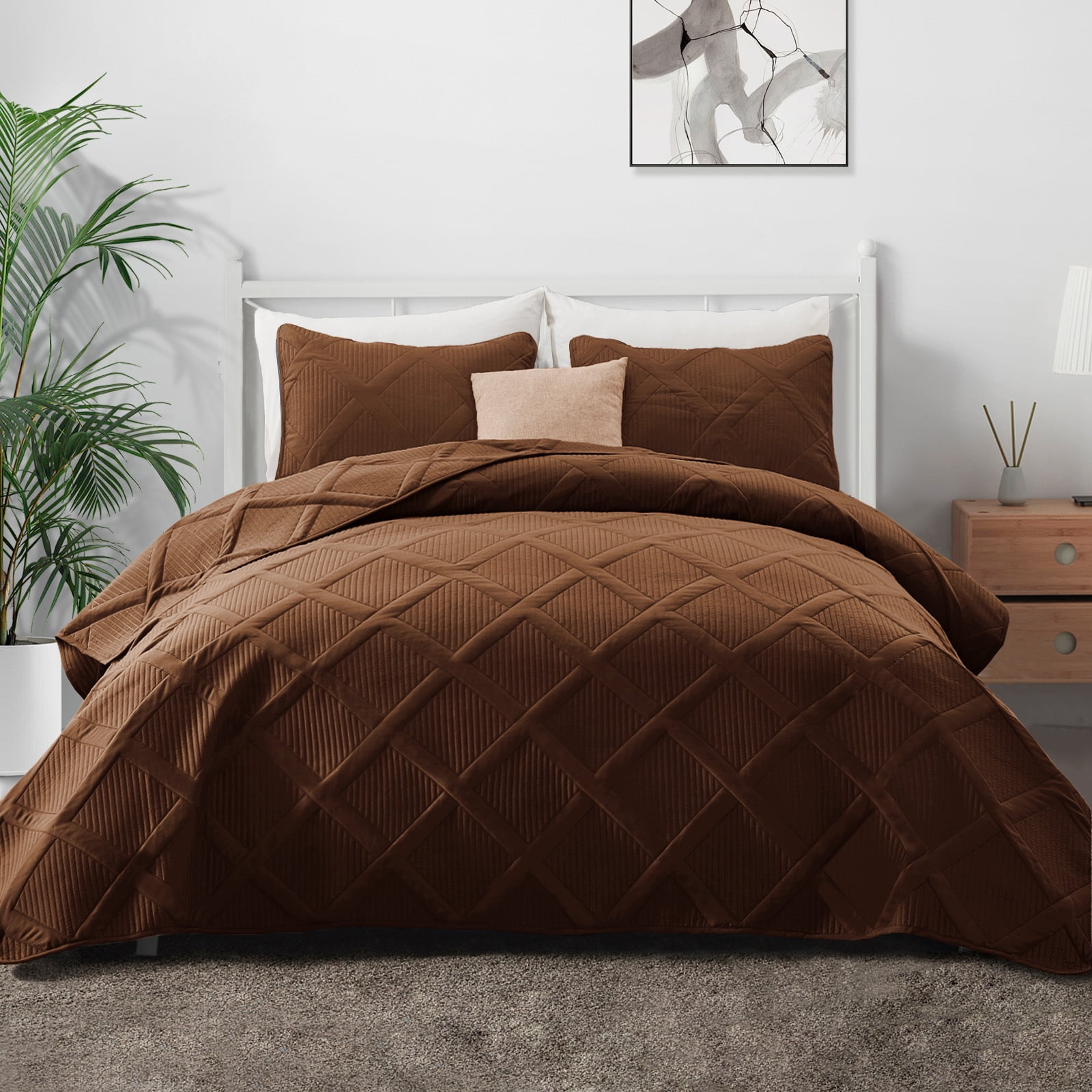 Exclusivo Mezcla Ultrasonic 3Pc California King Lightweight Quilt Set