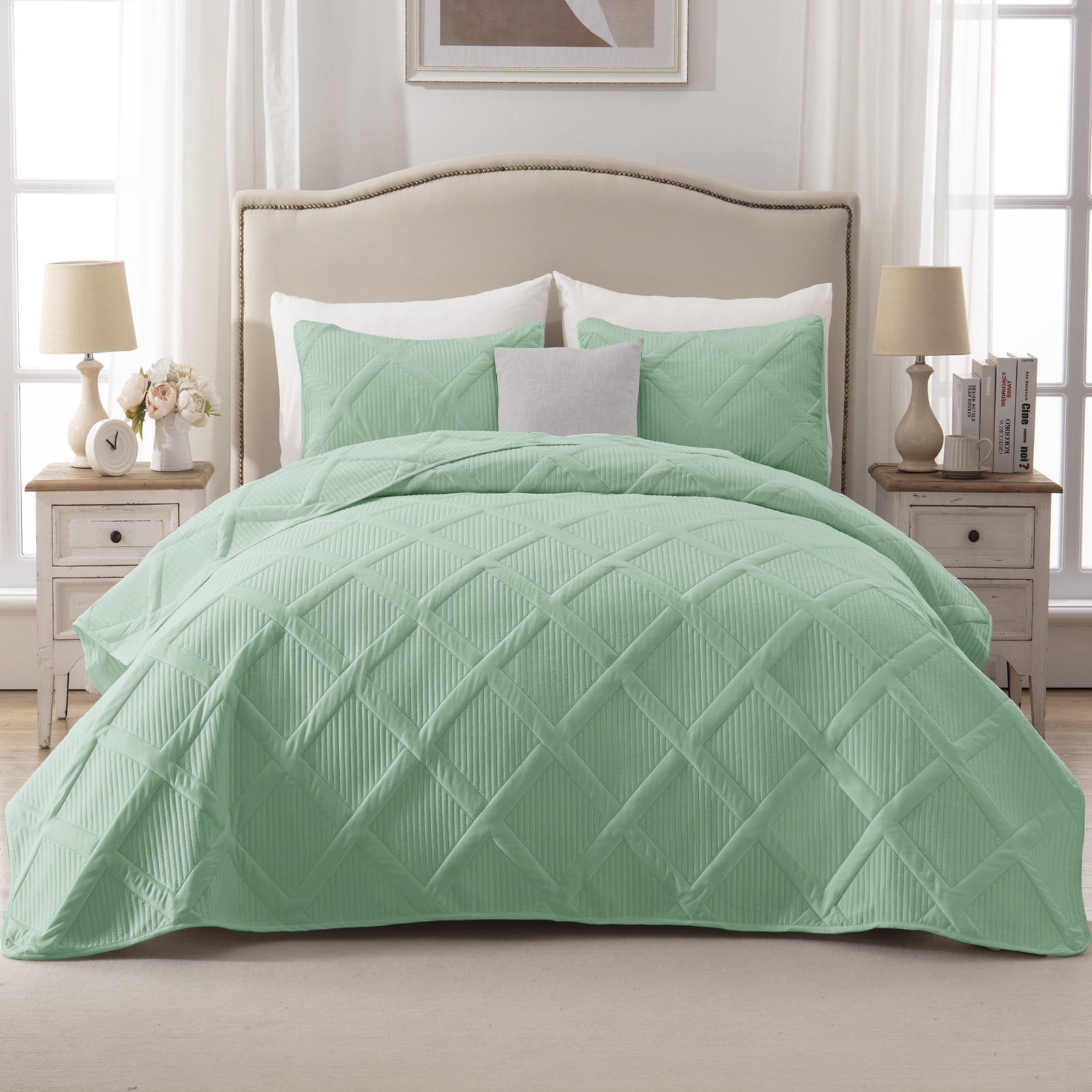 Exclusivo Mezcla Ultrasonic Full Queen Quilt Set, Lightweight