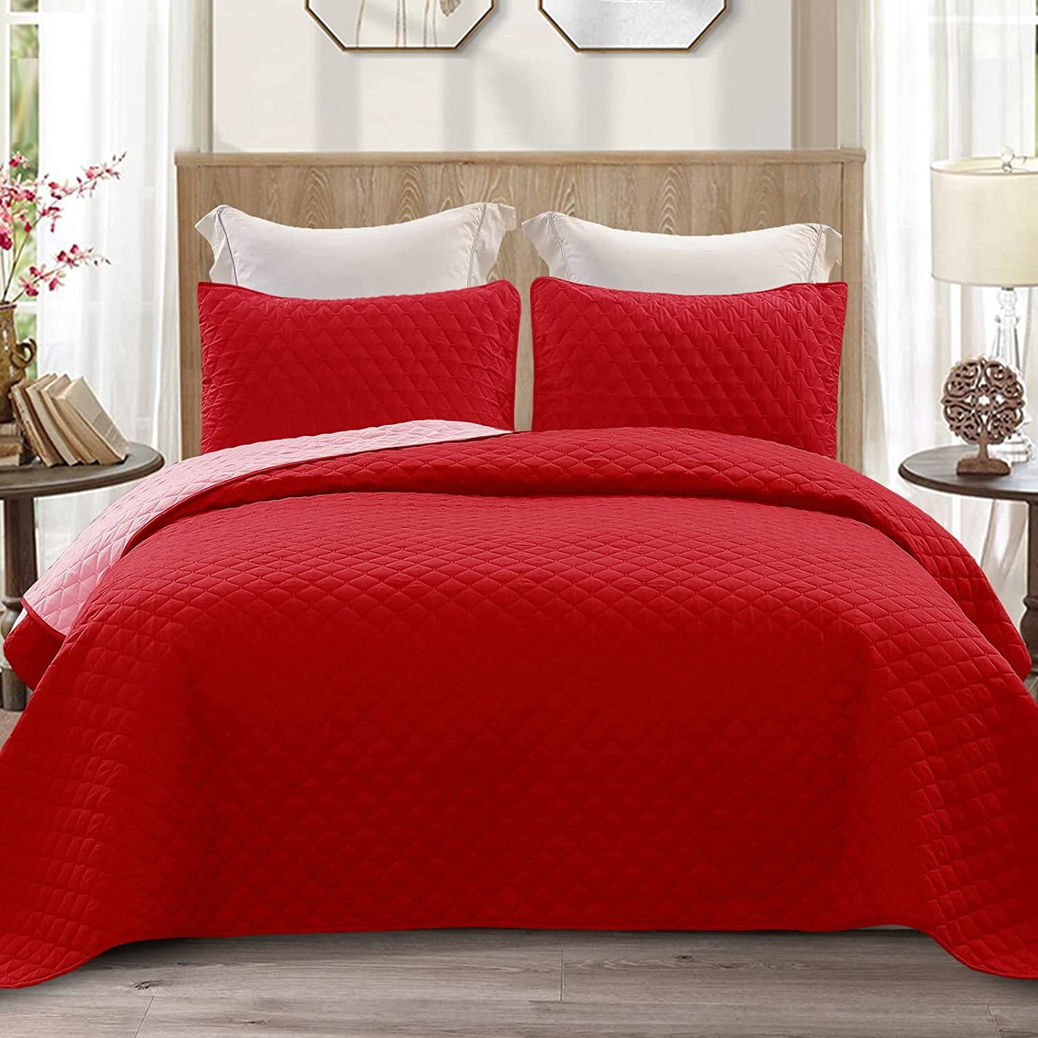 Exclusivo Mezcla Ultrasonic Reversible 2 Piece Twin Size Quilt Set with