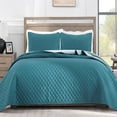 thumbnail image 1 of Exclusivo Mezcla Queen Quilt Set, 3-Piece Lightweight Queen Quilts Soft Bedspreads Bed Coverlets, Dusty Teal, 90"x96", 1 of 9