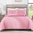 thumbnail image 1 of Exclusivo Mezcla King Size Quilt Set, 3-Piece Lightweight King Quilts Soft Bedspreads Bed Coverlets, Bright Pink, 104"x96", 1 of 9