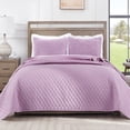 thumbnail image 1 of Exclusivo Mezcla King Size Quilt Set, 3-Piece Lightweight King Quilts Soft Bedspreads Bed Coverlets, Lilac, 104"x96", 1 of 9