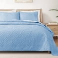 thumbnail image 1 of Exclusivo Mezcla Twin Quilt Bedding Set, Lightweight Soft Bedspreads Coverlets with 1 Pillow Sham, Modern Light Blue Quilts Twin XL Size for All Seasons, 1 of 7