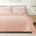 thumbnail image 1 of Exclusivo Mezcla Twin Quilt Bedding Set, Lightweight Soft Bedspreads Coverlets with 1 Pillow Sham, Modern Blush Pink Quilts Twin XL Size for All Seasons, 1 of 6