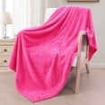 thumbnail image 1 of Exclusivo Mezcla Waffle Textured Extra Large Fleece Blanket, Super Soft and Warm Throw Blanket for Couch, Sofa and Bed (Hot Pink, 50"x70")-Cozy, Fuzzy and Lightweight, 1 of 7
