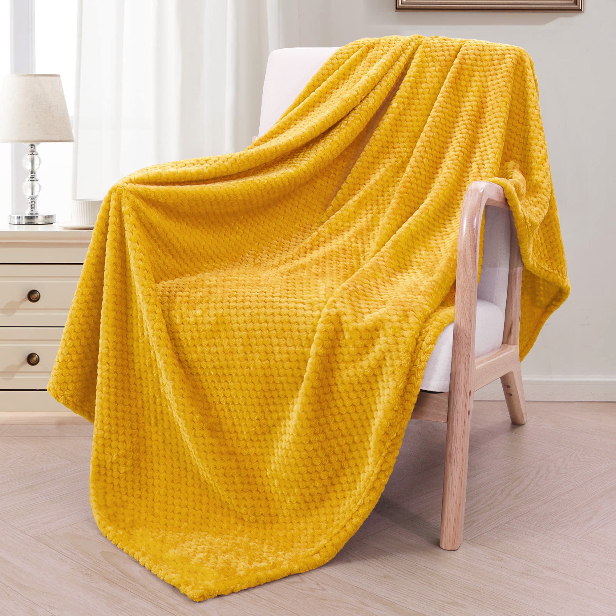 Mustard waffle blanket hotsell