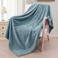 thumbnail image 1 of Exclusivo Mezcla Waffle Textured Extra Large Fleece Blanket, Super Soft and Warm Throw Blanket for Couch, Sofa and Bed (Slate Blue, 50"x70")-Cozy, Fuzzy and Lightweight, 1 of 9