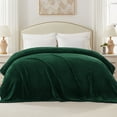 thumbnail image 1 of Exclusivo Mezcla Waffle Textured Soft Fleece Blanket, Queen Size Bed Blanket, Cozy Warm and Lightweight (Forest Green, 90"x90"), 1 of 6