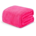 thumbnail image 1 of Exclusivo Mezcla Waffle Textured Soft Fleece Blanket, Twin/Twin XL Size Bed Blanket, Cozy Warm and Lightweight (Hot Pink, 90"x66"), 1 of 9