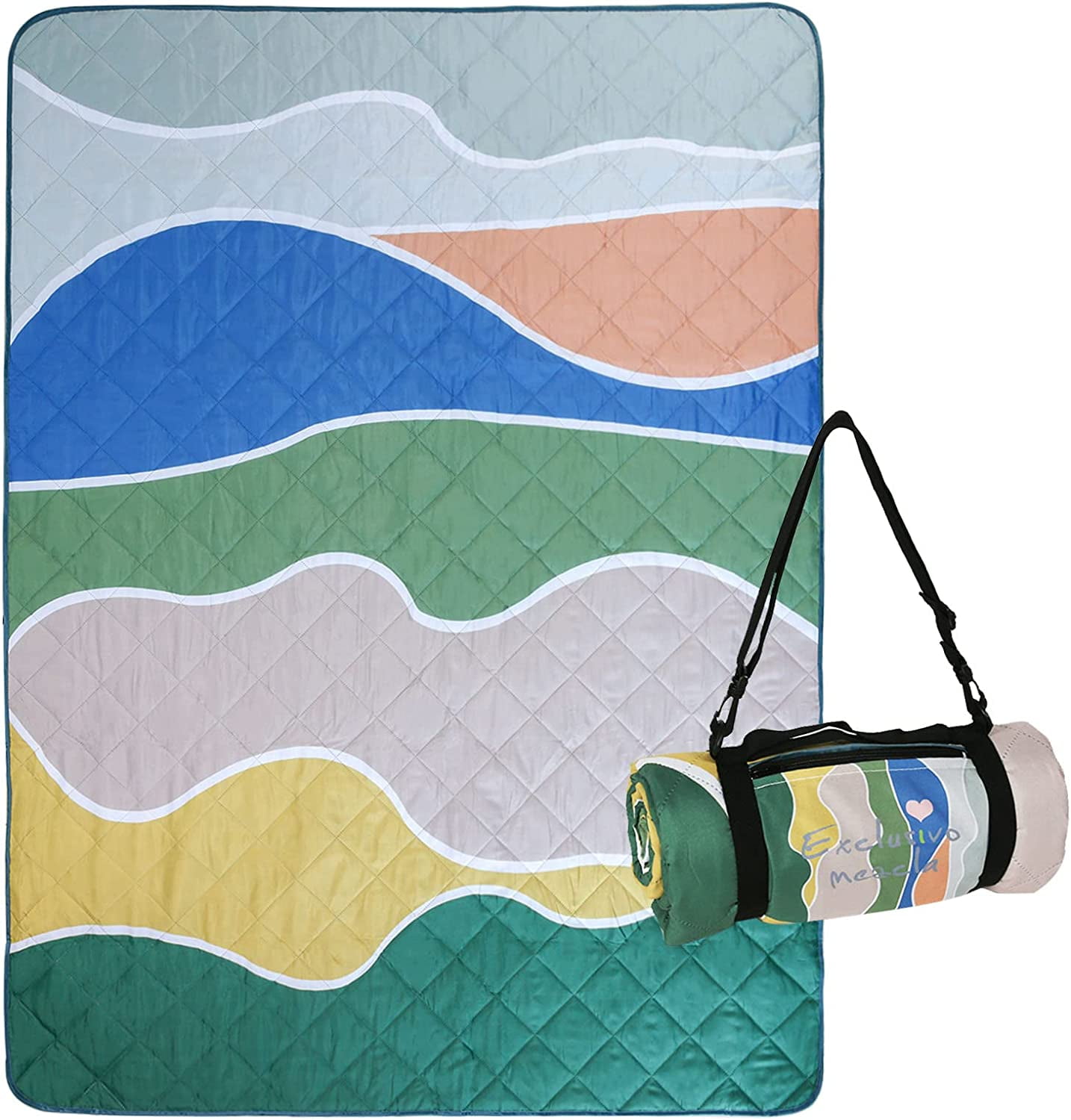 Exclusivo Mezcla XL 60x80 Waterproof, Sandproof, Portable Folding Picnic Blanket for Outdoor