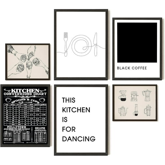 Excool Club 12x16 Kitchen Decor Wall Art Print, Minimalist Kitchen Picture
