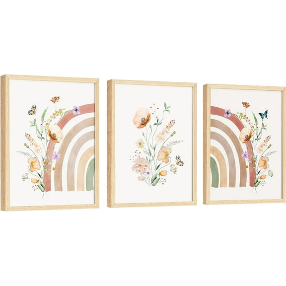 Excool Club Boho Nursery Decor Rainbow Wall Art for Girl Bedroom (Unframed)