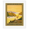 thumbnail image 1 of Excursions to Brittany - Chemins de fer de l'État (French State Railways) - Vintage Travel Poster by P. Ladureau c.1940s - Fine Art Rolled Canvas Print 16in x 20in, 1 of 4