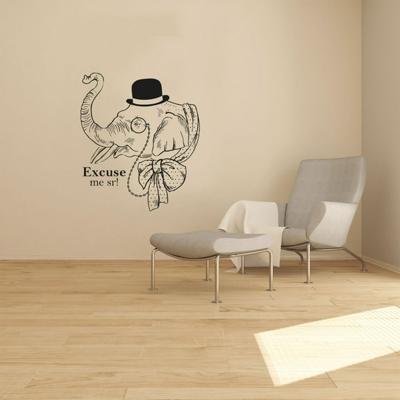Excuse Me Elephant Quote Animal Animals Life Quotes Wall Sticker Art Decal for Girls Boys Room Bedroom Nursery Kindergarten House Fun Home Decors Stickers Wall Art Vinyl Decoration Size (10x10 inch)