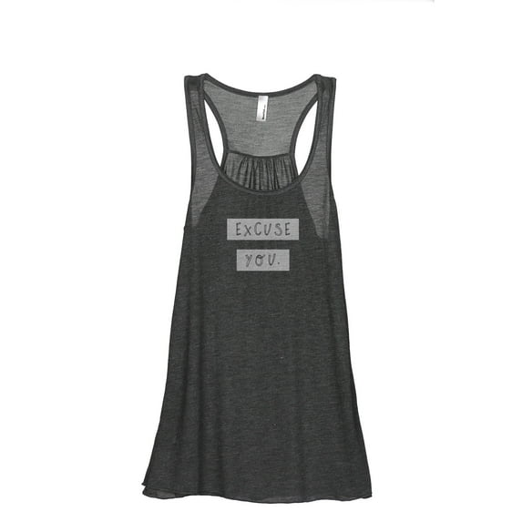Excuse You Women's Fashion Sleeveless Flowy Racerback Workout Yoga Tank Top Charcoal Grey Medium