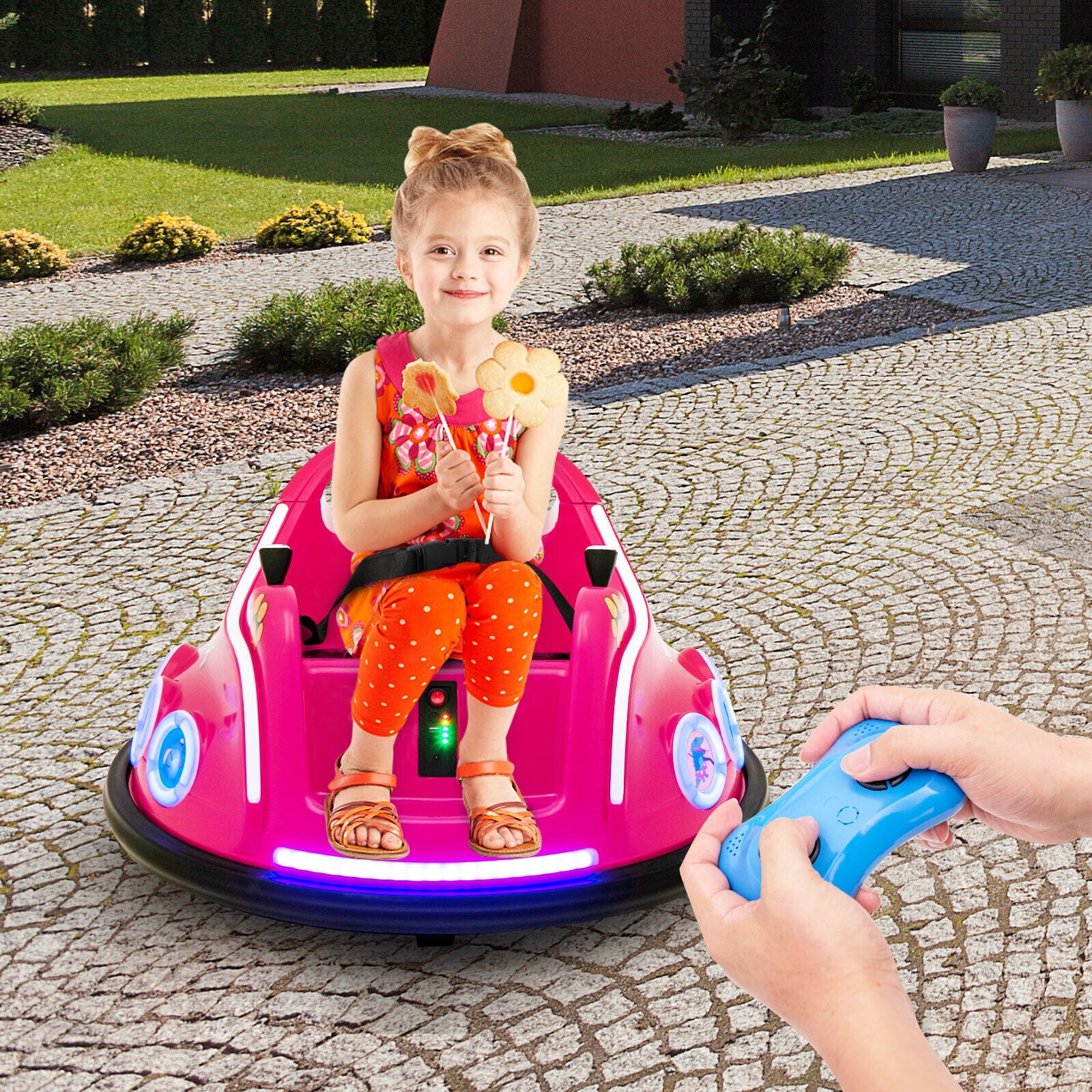 Exdeerjoy 12V Electric Ride On Bumper Car, Kids Ride On Toy w/ Remote