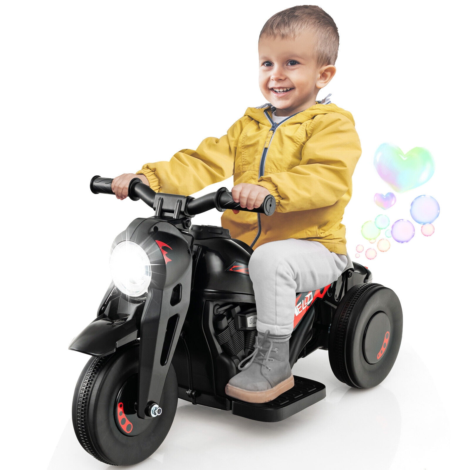 Exdeerjoy 6V Kids Bubble Car Electric Ride on Motorcycle w/ Music