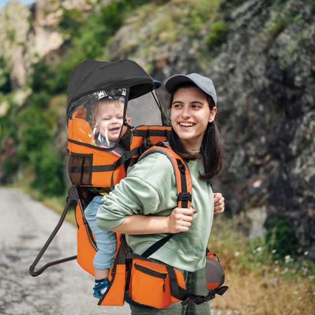 Exdeerjoy Hiking Baby Carrier Backpack, Lightweight Toddler Backpack Carrier w/ Aluminum Frame