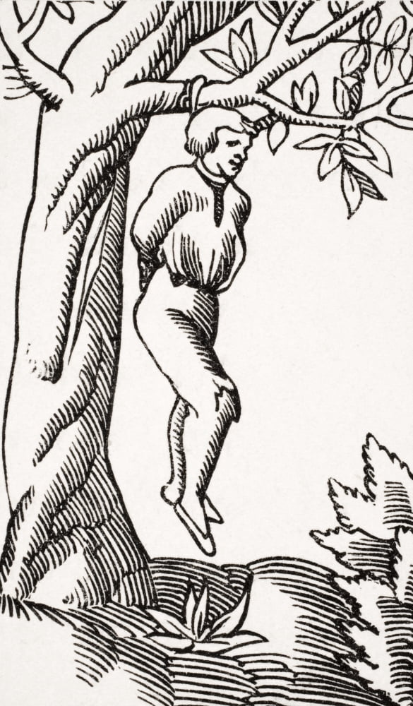 Execution Of The Sentences Of The Secret Tribunal Copy Of Woodcut In The Cosmographie Universelle Published Basle 1552 Canvas Art - Ken Welsh Design Pics (22 x 38)
