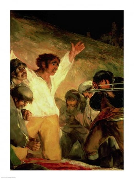 Execution of the Defenders of Madrid Canvas Art - Francisco De Goya (24 x 36)